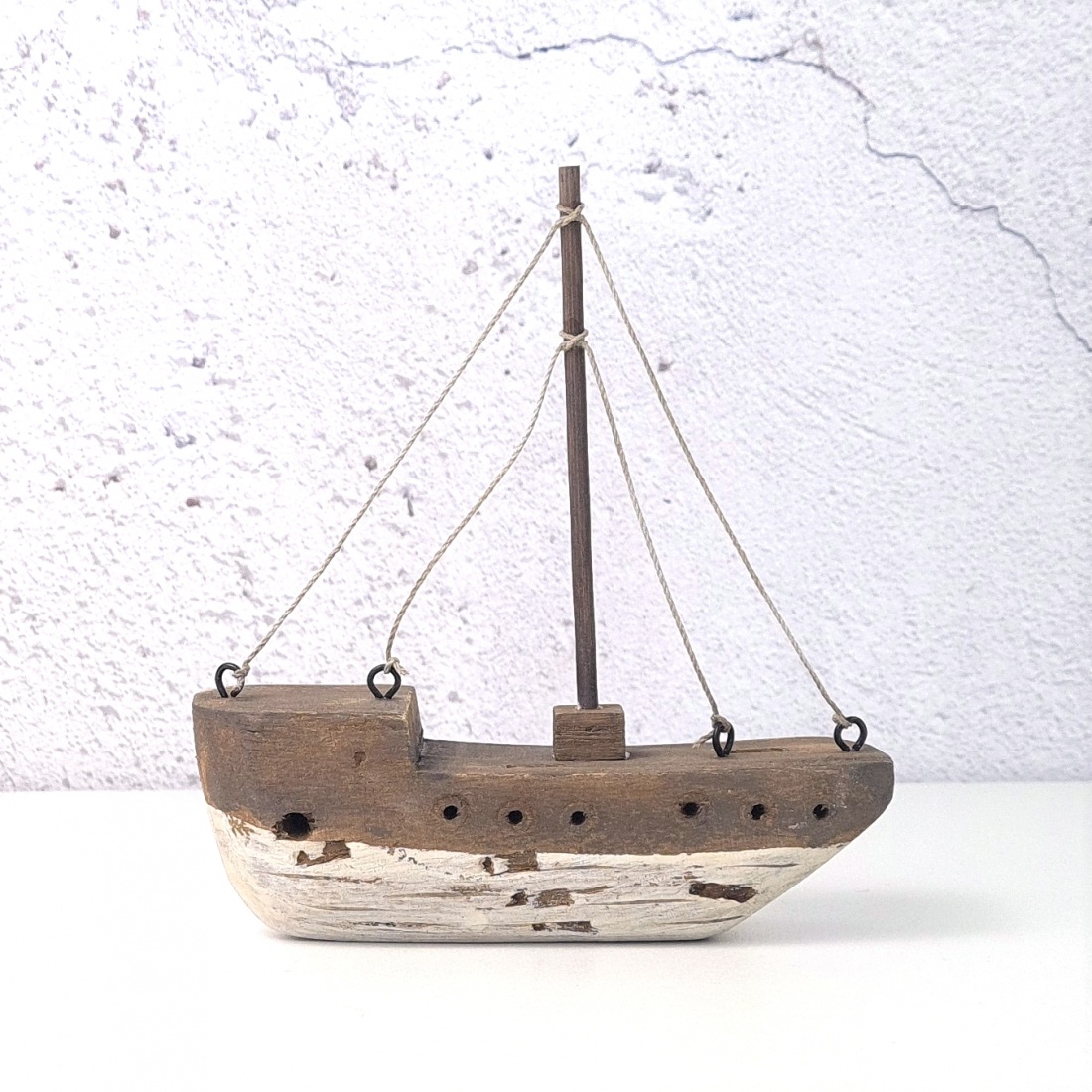 Chunky Wooden Boat with Mast